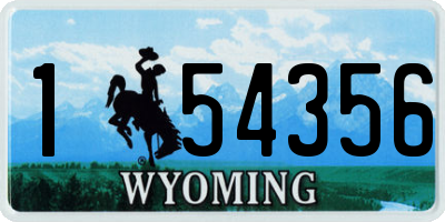 WY license plate 154356