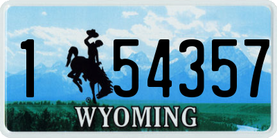 WY license plate 154357