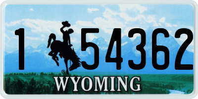 WY license plate 154362