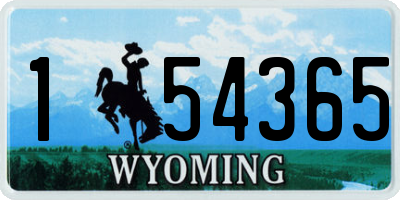 WY license plate 154365