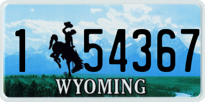 WY license plate 154367