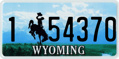 WY license plate 154370