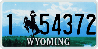 WY license plate 154372
