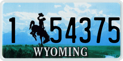 WY license plate 154375