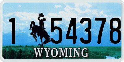 WY license plate 154378