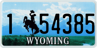WY license plate 154385