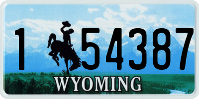 WY license plate 154387