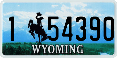 WY license plate 154390