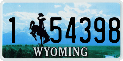 WY license plate 154398