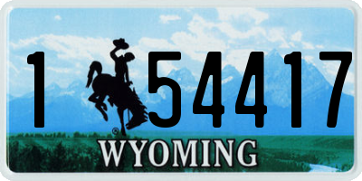 WY license plate 154417