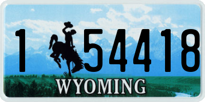 WY license plate 154418