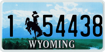 WY license plate 154438