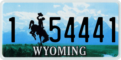 WY license plate 154441