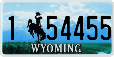 WY license plate 154455