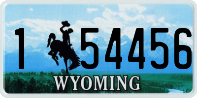 WY license plate 154456