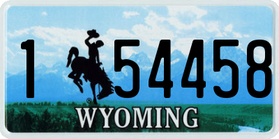 WY license plate 154458