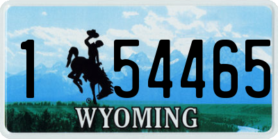 WY license plate 154465