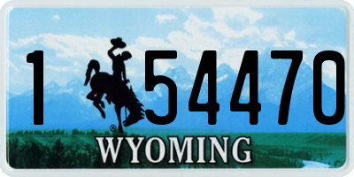WY license plate 154470