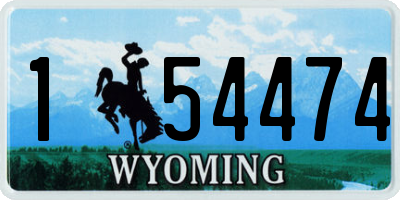 WY license plate 154474