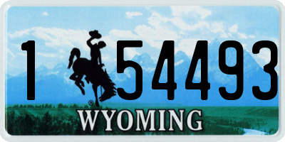WY license plate 154493