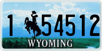 WY license plate 154512