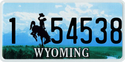 WY license plate 154538
