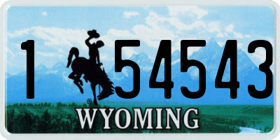 WY license plate 154543