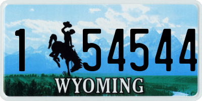 WY license plate 154544