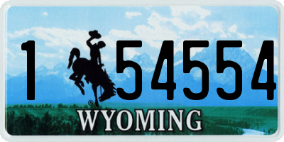 WY license plate 154554