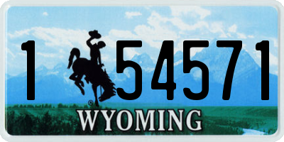WY license plate 154571