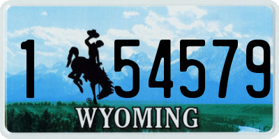 WY license plate 154579