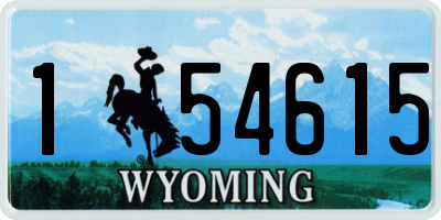 WY license plate 154615