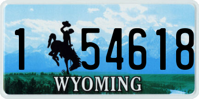 WY license plate 154618