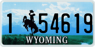 WY license plate 154619