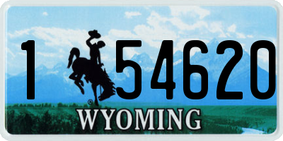WY license plate 154620