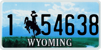 WY license plate 154638