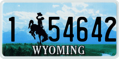 WY license plate 154642