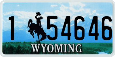 WY license plate 154646
