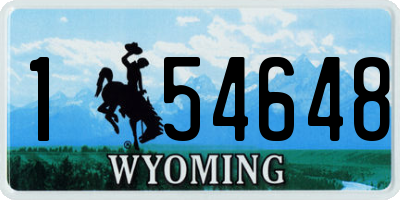 WY license plate 154648