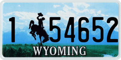 WY license plate 154652
