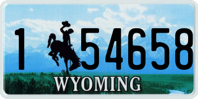 WY license plate 154658