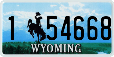 WY license plate 154668