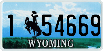 WY license plate 154669