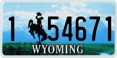 WY license plate 154671