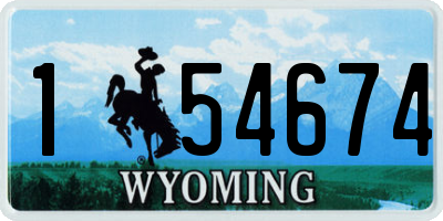 WY license plate 154674