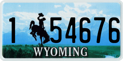 WY license plate 154676