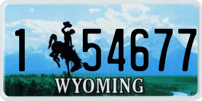 WY license plate 154677