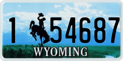 WY license plate 154687