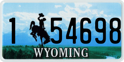 WY license plate 154698