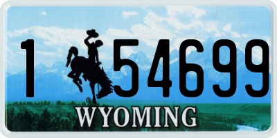 WY license plate 154699